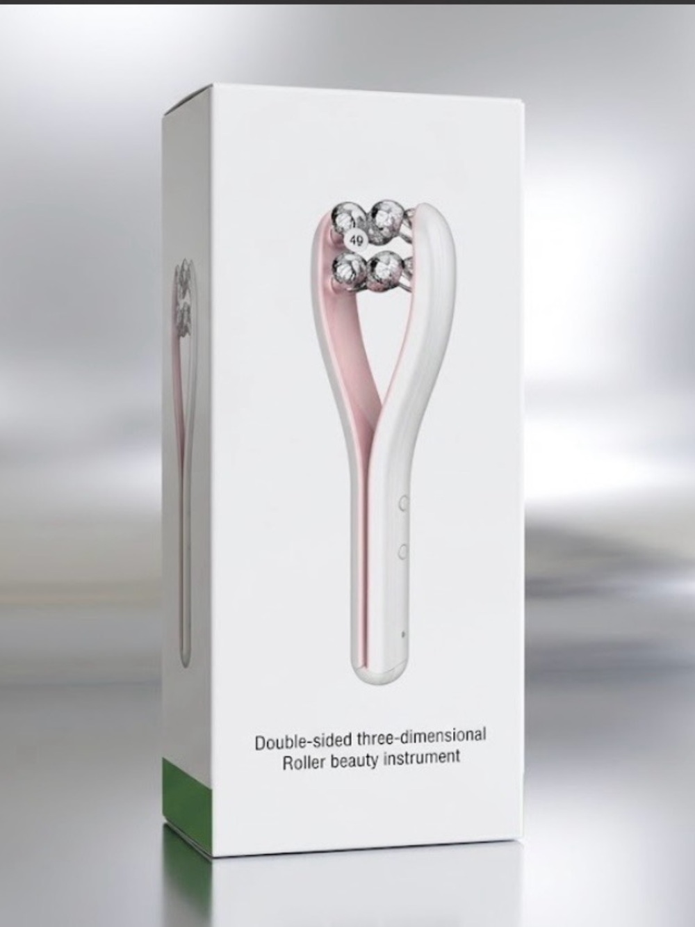 Dual-Sphere Facial Roller in Pink & White - Women Skincare Tool